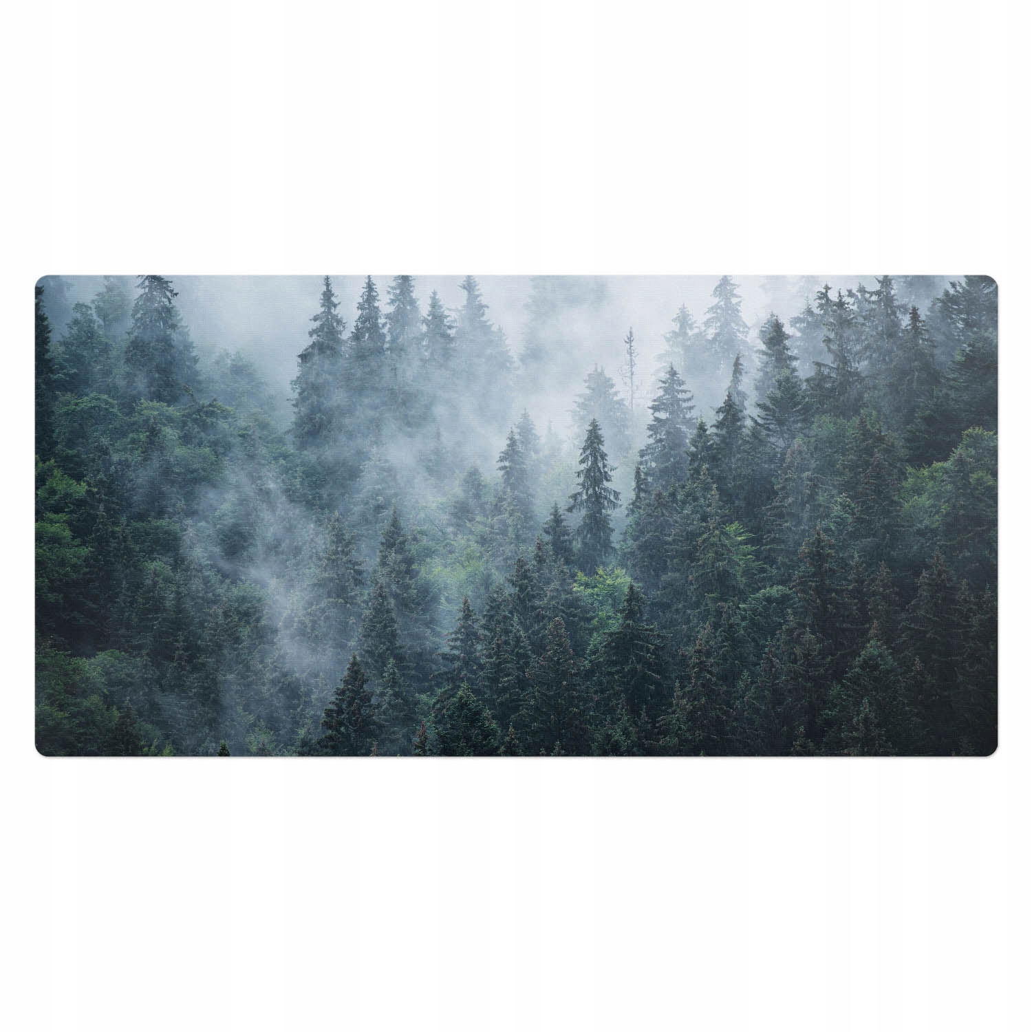 Moderní podložka na psací stůl pro práci na dálku Tajemný jehličnatý les 100 x 50 cm