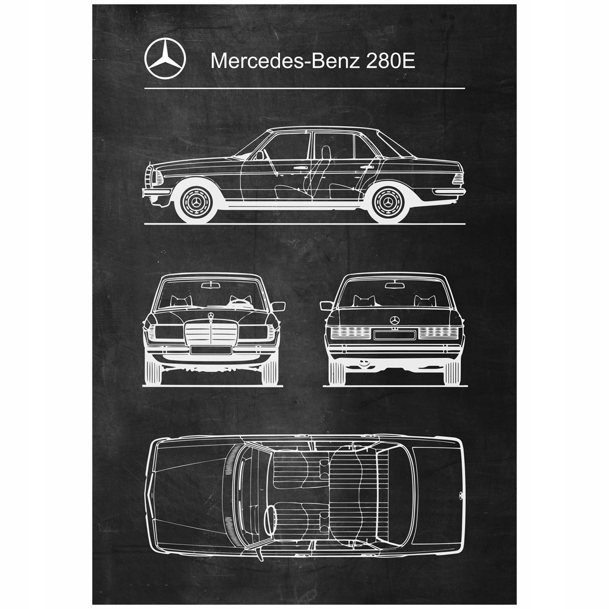 

Plakat Mercedes Benz 280 E Retro Patent Poster