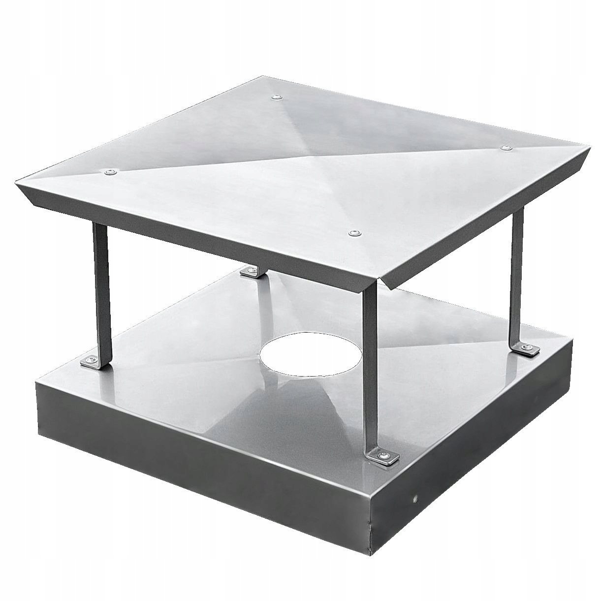 Nerezová komínová strieška 25 x 60 cm, násada na komín s podstavcom