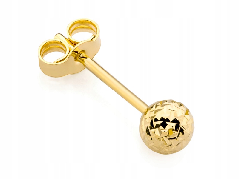 

Piękny Złoty Kolczyk pr. 333 8k Kulka 4mm Sztyft
