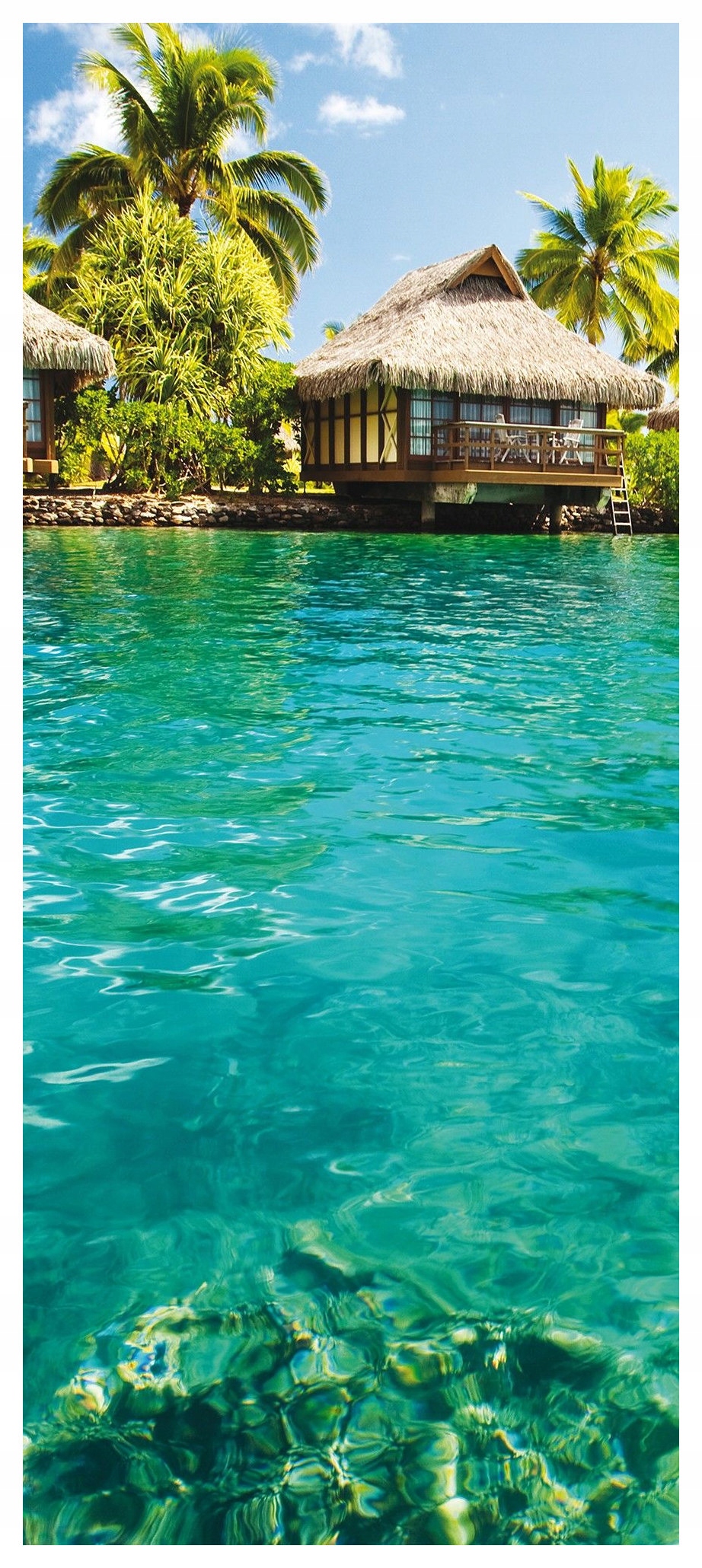 Samolepka Tapeta Bungalow na Maledivách tropický ráj 91x211 mořská idyla
