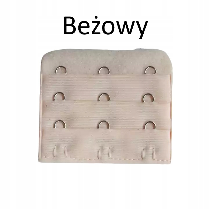 

Szeroka przedłużka do stanika 3x3 haftki Beżowy