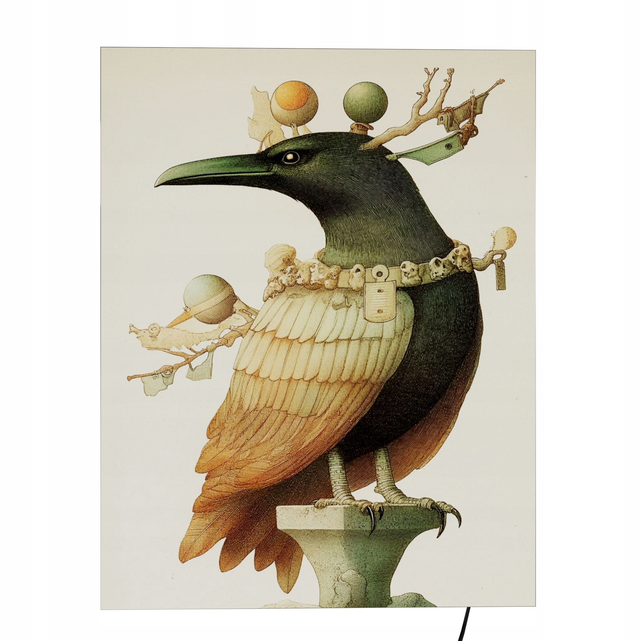 Led nástenná kazeta s podsvieteným obrazom na stenu 46 cm x 75 bird2