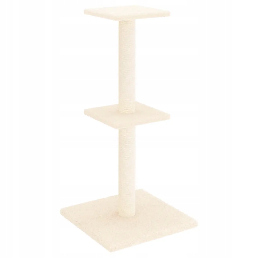 Levně Škrabadlo pro kočky se sisalovými sloupky, krémové, 73 cm