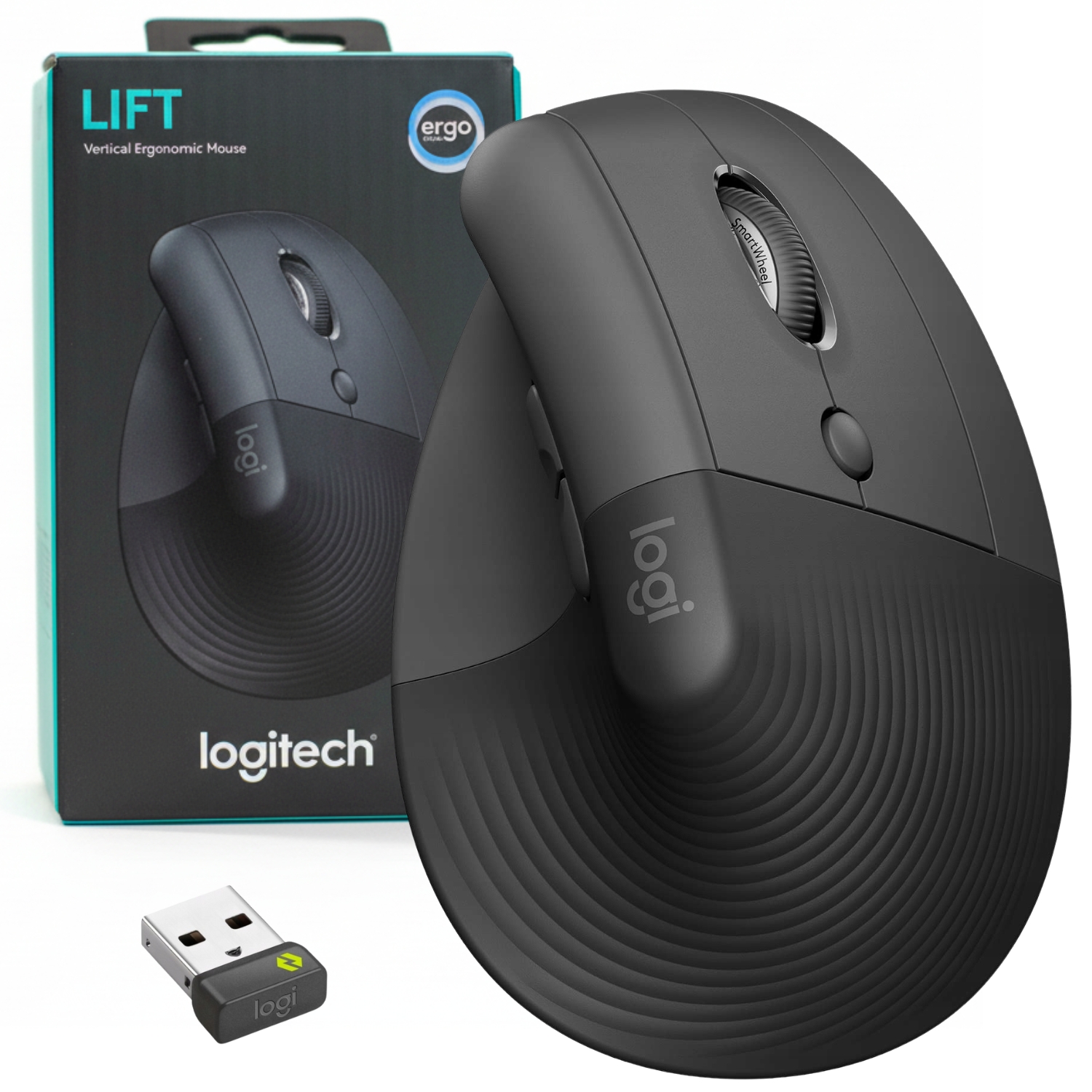 Bezdrátová Myš Ergonomická vertikální Logitech Lift Grafitová