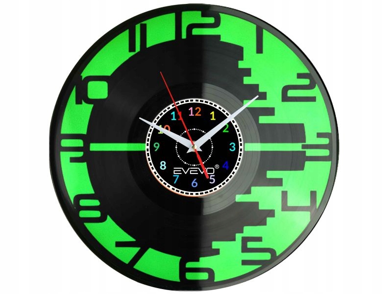Arabské Číslice Nástěnné Hodiny Fluorescenční Pozadí Vinylová Deska Pre