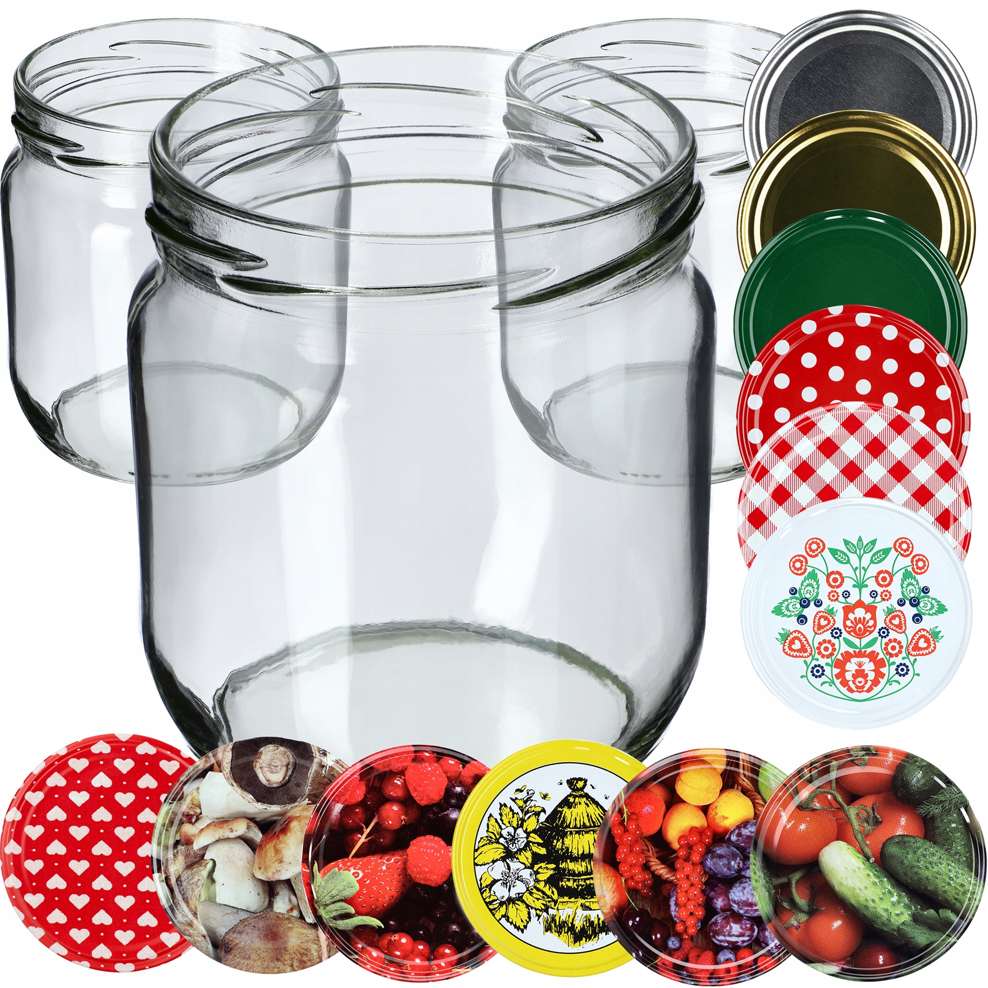 

6x Słoik 425ML Słoiki Na Przetwory Zakrętki FI82