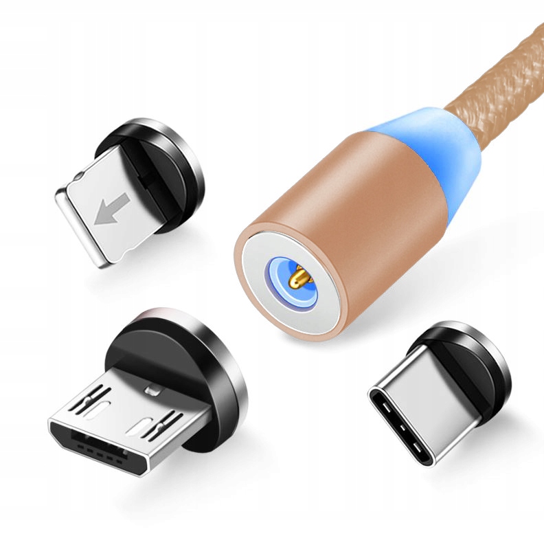 KABEL MAGNETYCZNY 3w1 MICRO TYP-C USB DO IPHONE 2M Długość przewodu 2 m