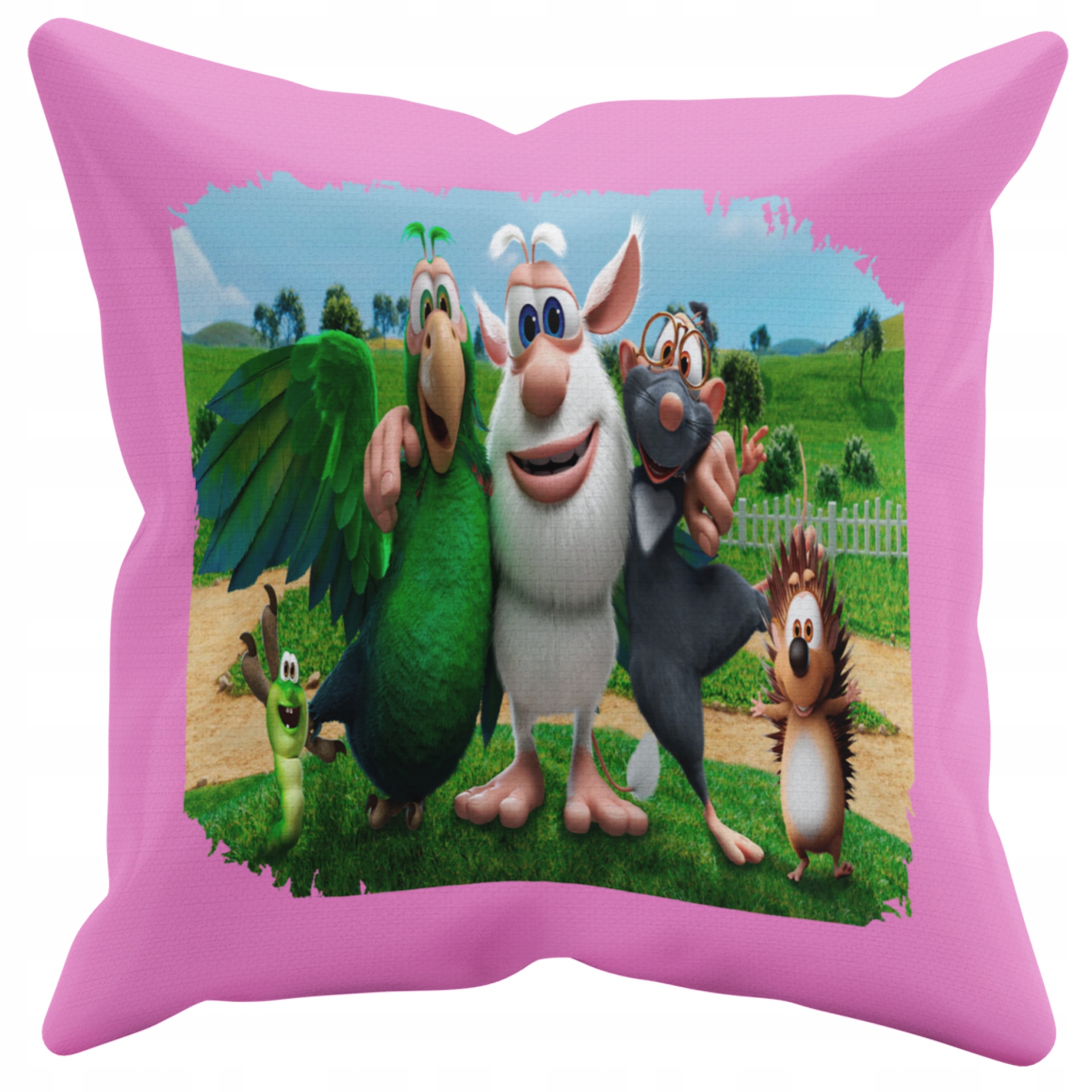 POSZEWKA NA PODUSZKĘ JAŚKA DO PRZEDSZKOLA BOOBA + IMIĘ GRATIS Kolor dominujący odcienie różu