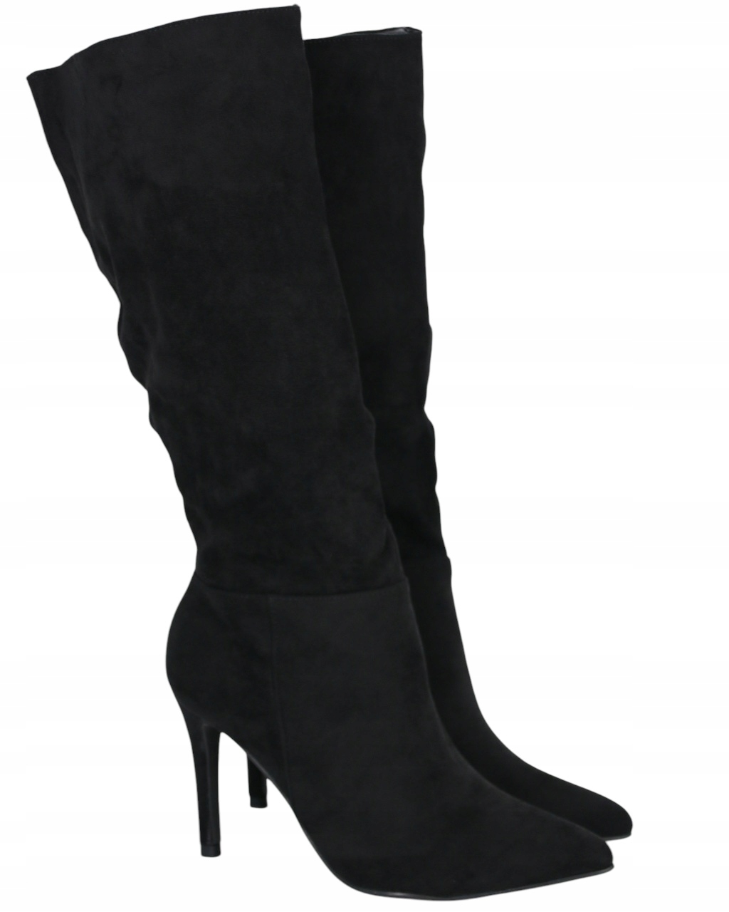 Dámské Kozačky Na Podpatku 9 Cm Semišové Černé Boty Na Podpatku Elegantní 40