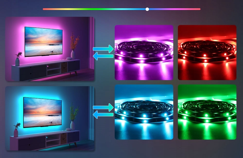 Taśma LED RGB 3m USB TV BLUETOOTH APLIKACJA KOLOROWA GLOWLED PAMIĘC KOLORU Marka inna