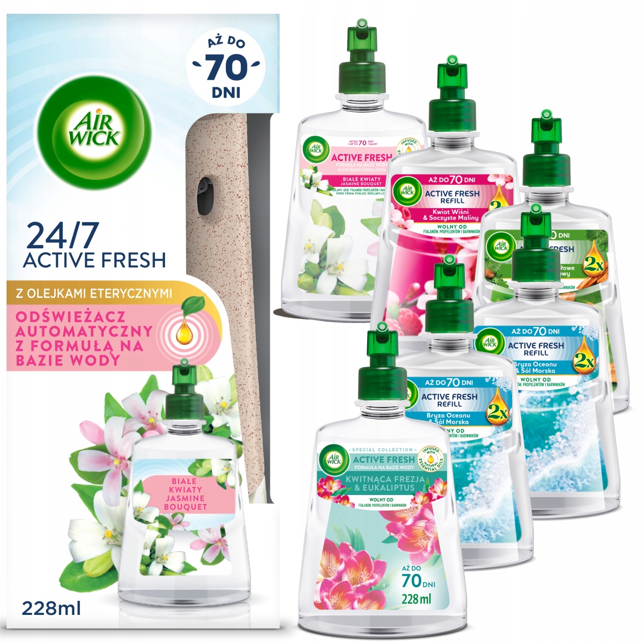 Air Wick Active Fresh Osvěžovač vzduchu Komplet Sada 6 náplní