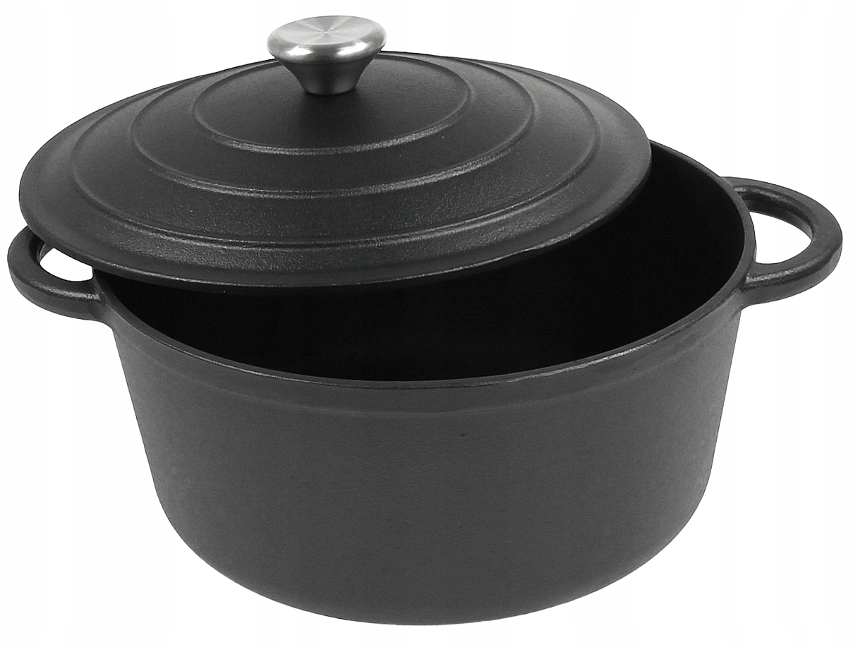 Hrnec s víkem, litina Ø 24 cm, černý