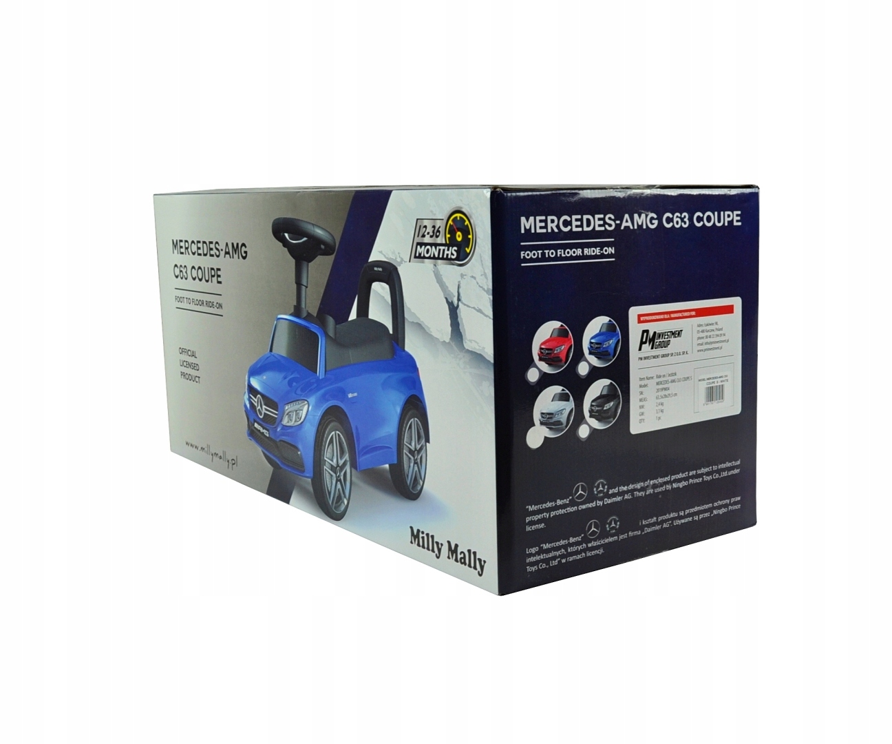 Auto Pojazd Licencja MERCEDES AMG C63CoupeS MillyMally NIEBIESKI Gra Muzyka Waga produktu z opakowaniem jednostkowym 3.5 kg