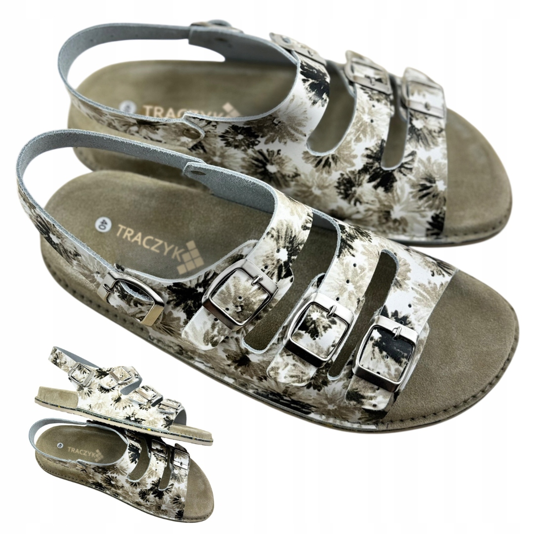 Sandály Traczyk Profilované Anatomické Přírodní Kůže Květiny Fusbet Regul