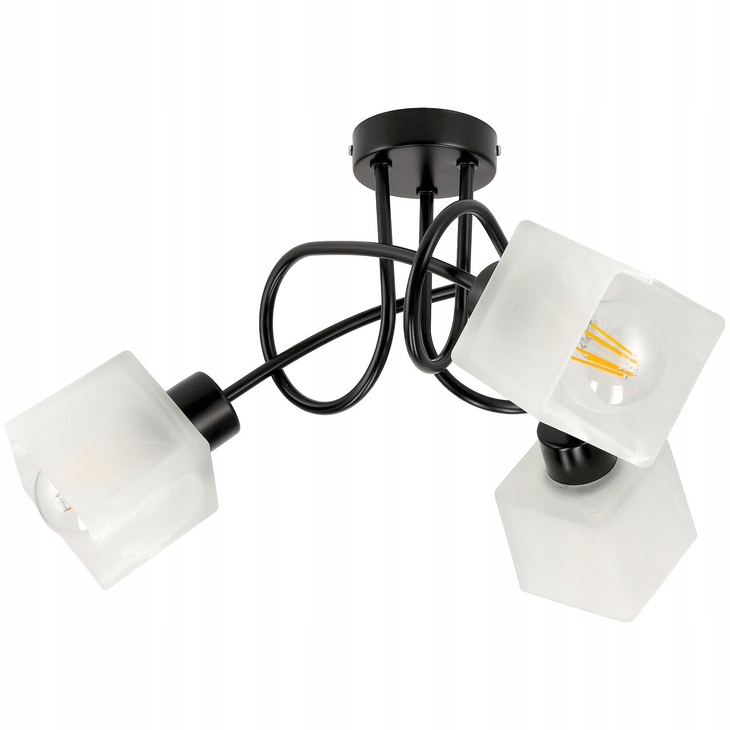 Závěsná stropní lampa Loft 3xE27 do obývacího pokoje Skleněná Mléčná