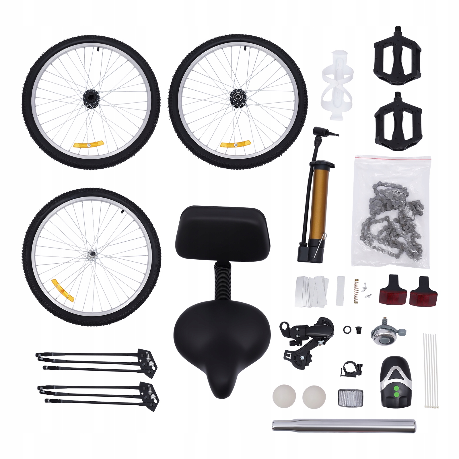 24-Calowy 7-Biegów Składane Rower Trójkołowy Dla Dorosłych z Reflektory Obciążenie maksymalne 120 kg