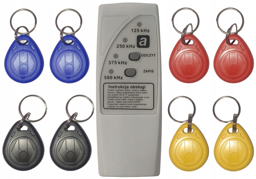 CZYTNIK PROGRAMATOR DUPLIKATOR RFID + 8 BRELOKÓW