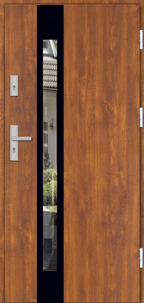 DRZWI ZEWNETRZNE INOX 4 BLACK PAKIET TERMO 72MM 90CM 90TKI UD 1,3 Marka Lukar
