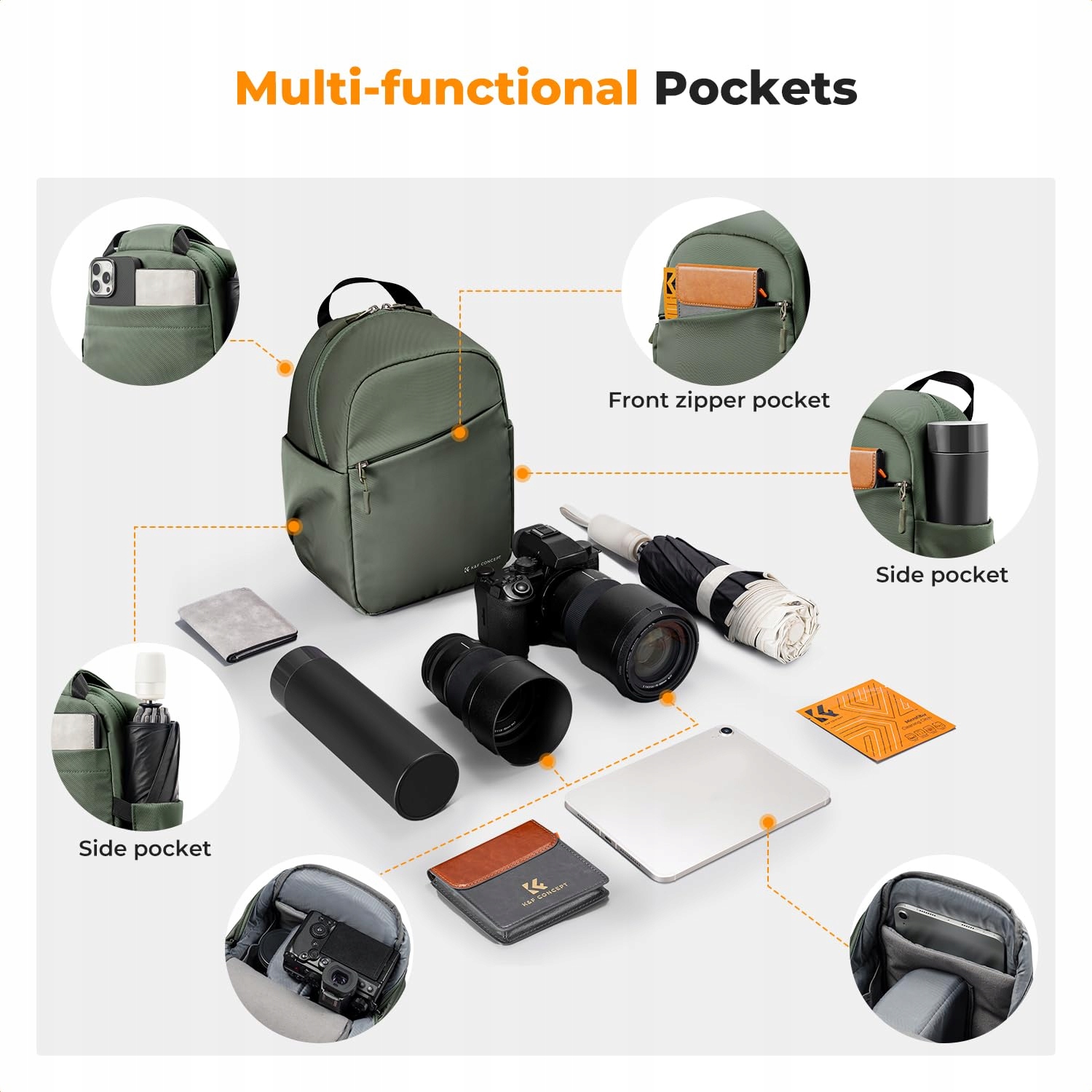 K&F CONCEPT Torba Na Aparat Wodoodporna Torba Na Ramię Dla DSLR/SLR — miniatura 3