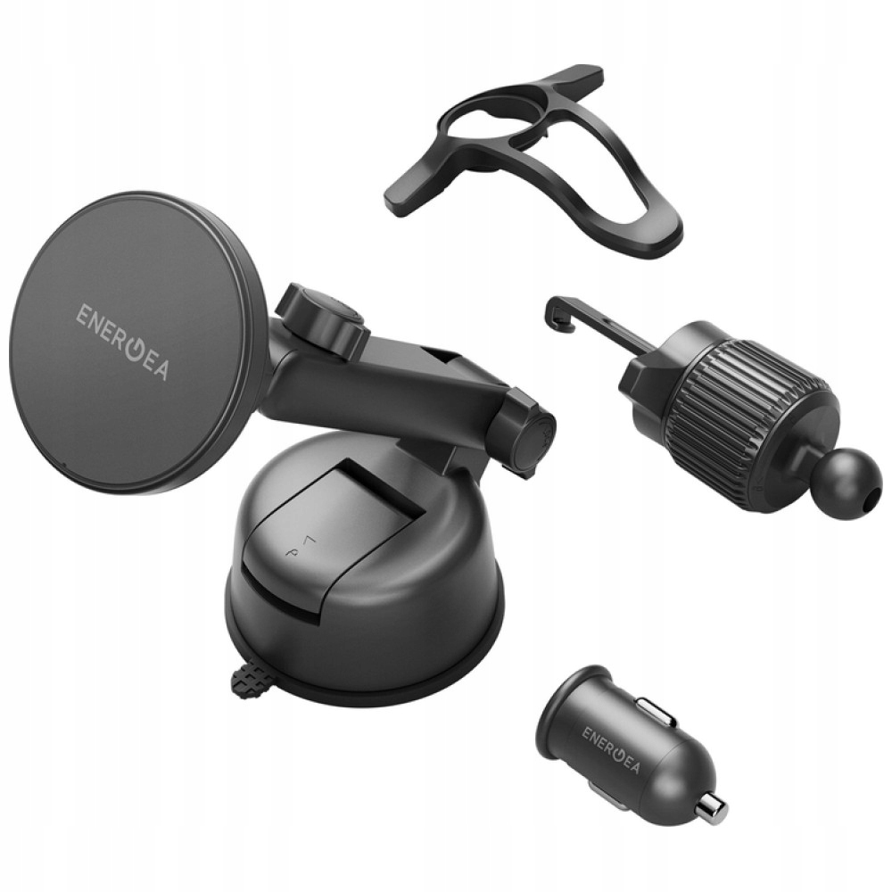 Uchwyt samochodowy Energea Magdrive Kit 15W na szybe/na kratke /na deske