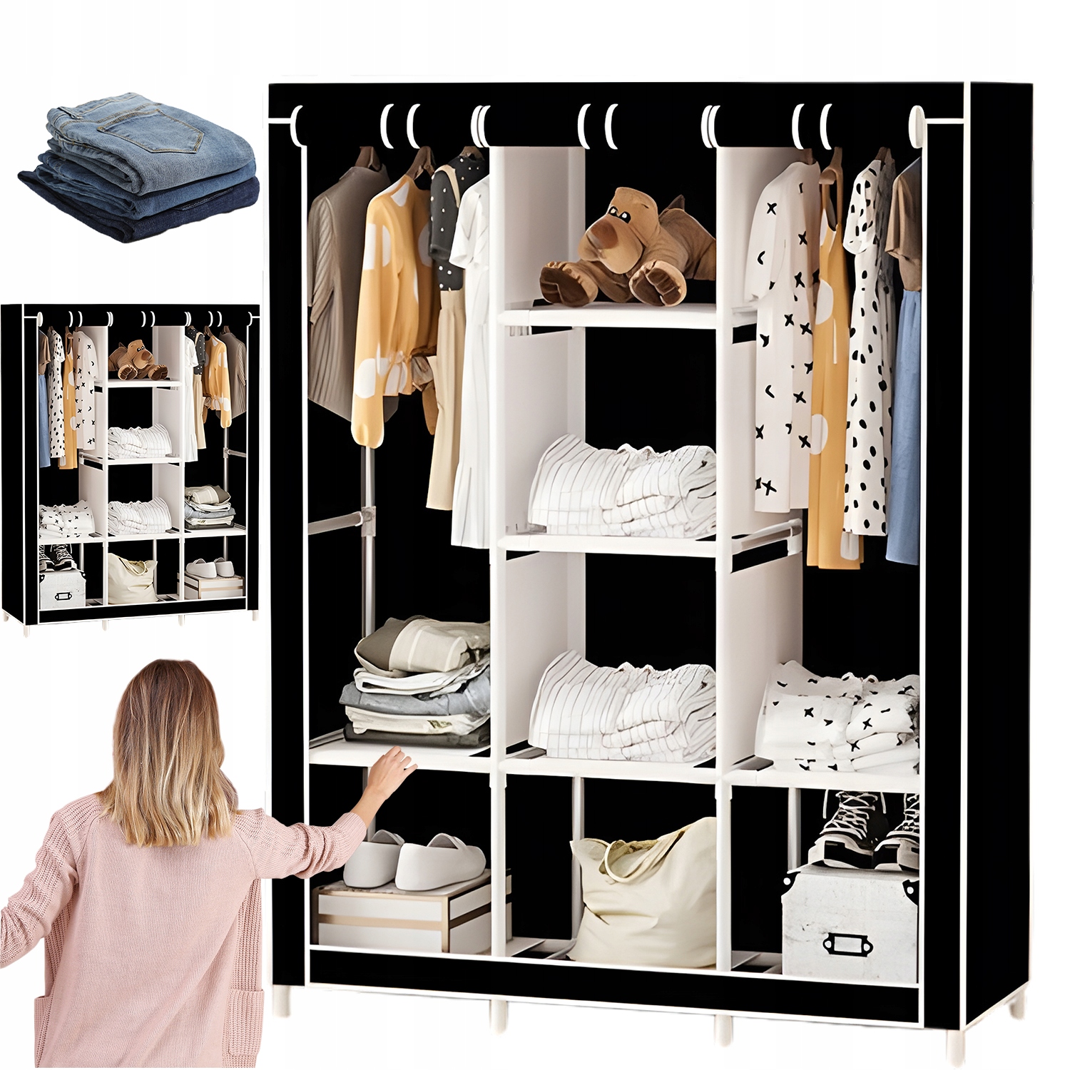 Skládací Textilní Skříň XXL 170*130*45 CM