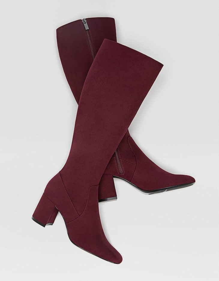 

Stradivarius_kozaki Zamszowe Na Obcasie 2957041