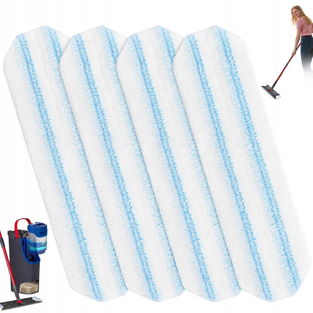 Levně Sada 4 Mikrovláknových Utěrek Na Mop Vileda H2PRO O-cedar H2PRO Opakovaně Použitelné