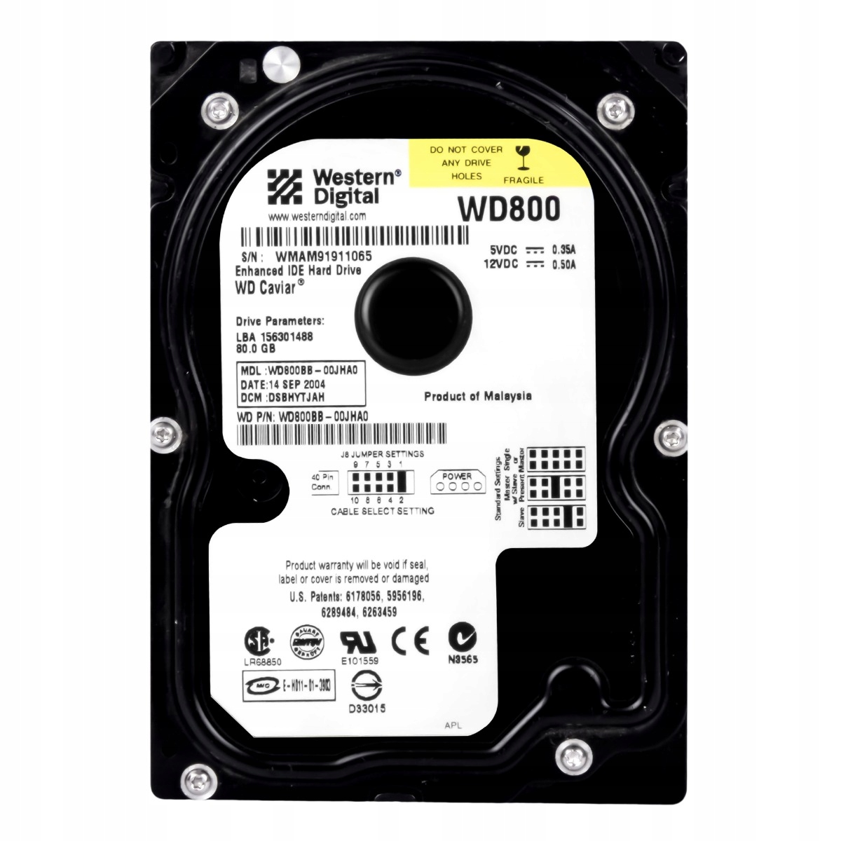 Wd Caviar 80GB 7.2K 2MB Ata/ide 3.5'' WD800BB