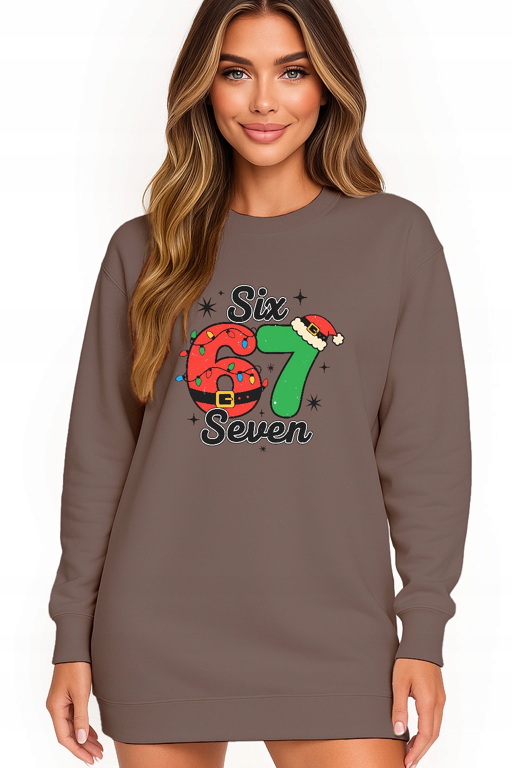 Mikina Vánoční Oversize Šaty Six Seven 67 Dárek Vánoce XXL