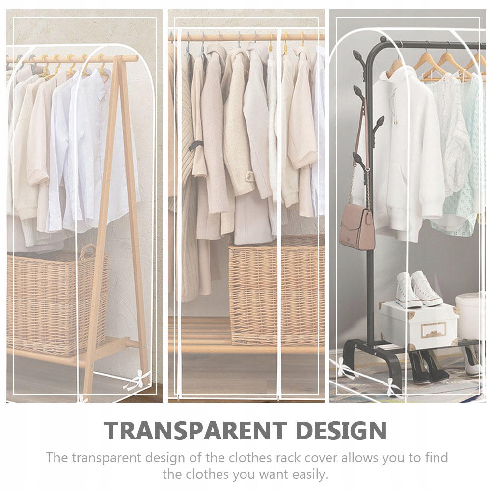 PRZEZROCZYSTA POKRYWA WIESZKA NA ODZIEŻ PYŁOSZCZELNA WIESZKA NA ODZIEŻ Marka bez marki