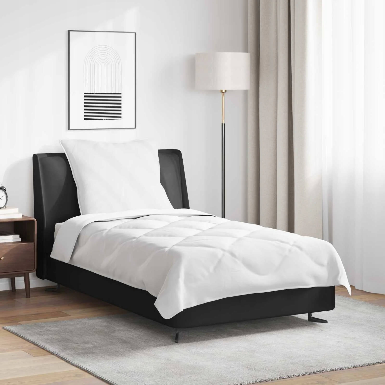 vidaXL Přikrývka s polštářem 2 pcs Bílá Mikrovlákno