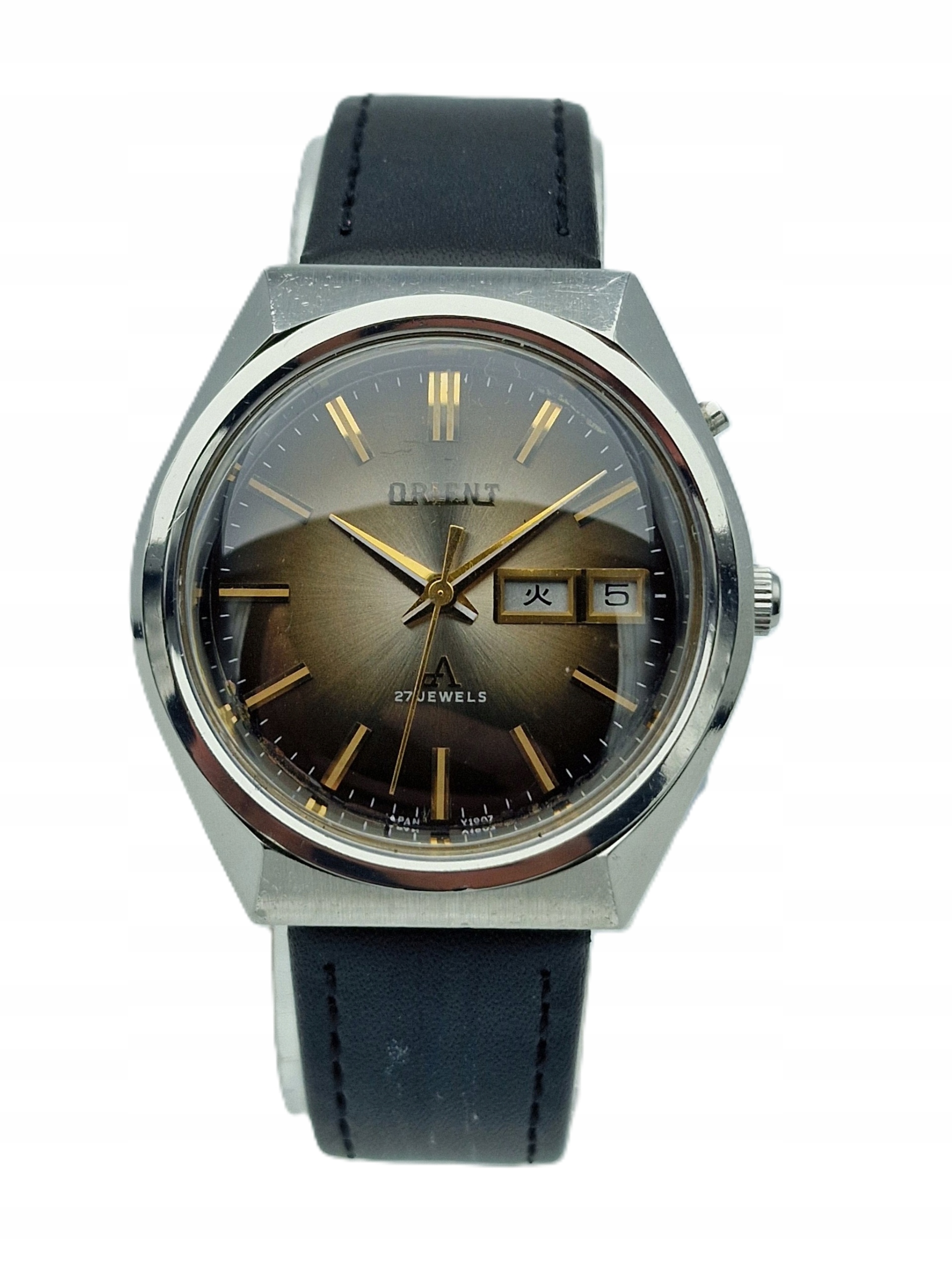 STALOWY MĘSKI ZEGAREK ORIENT TRI-STAR 27J AUTOMATIC LATA 70-TE - UNIKAT