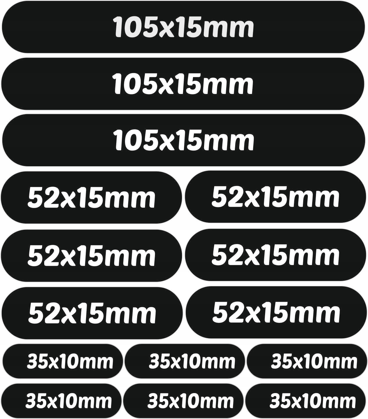 NAKLEJKI ODBLASKOWE czarne 15 SZT ODBLASKI ROWER Model inny