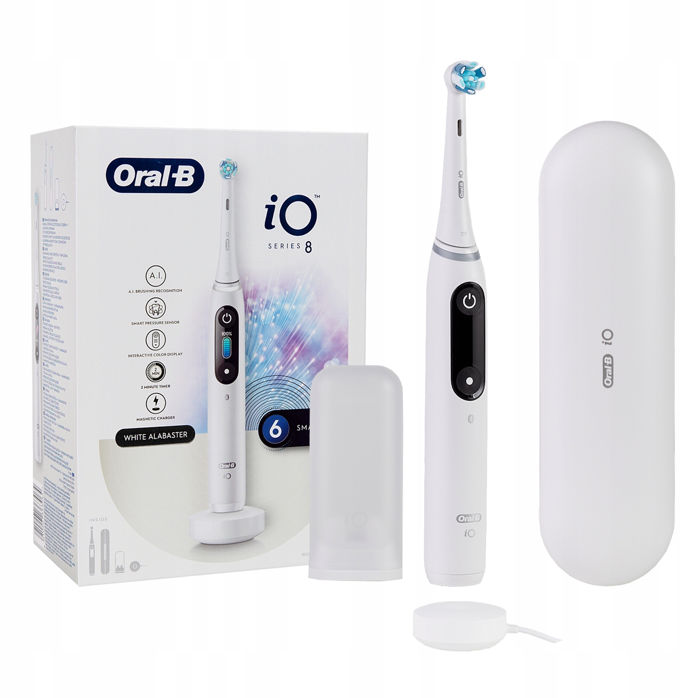 Szczoteczka elektryczna Oral-B iO 8 biała akumulatorowa magnetyczna