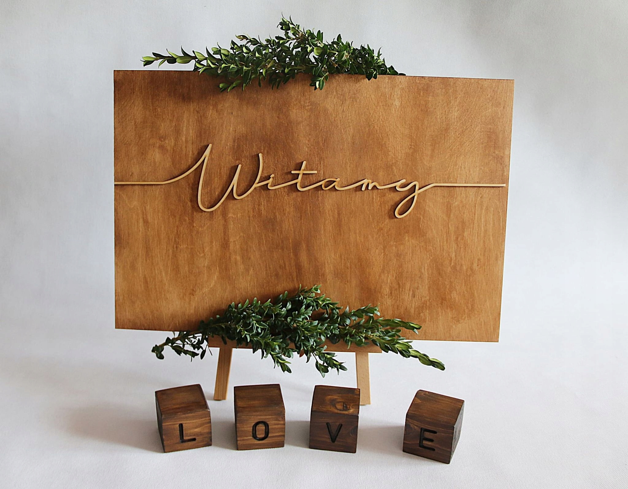 Rustykalna Tablica Powitalna 3D brąz