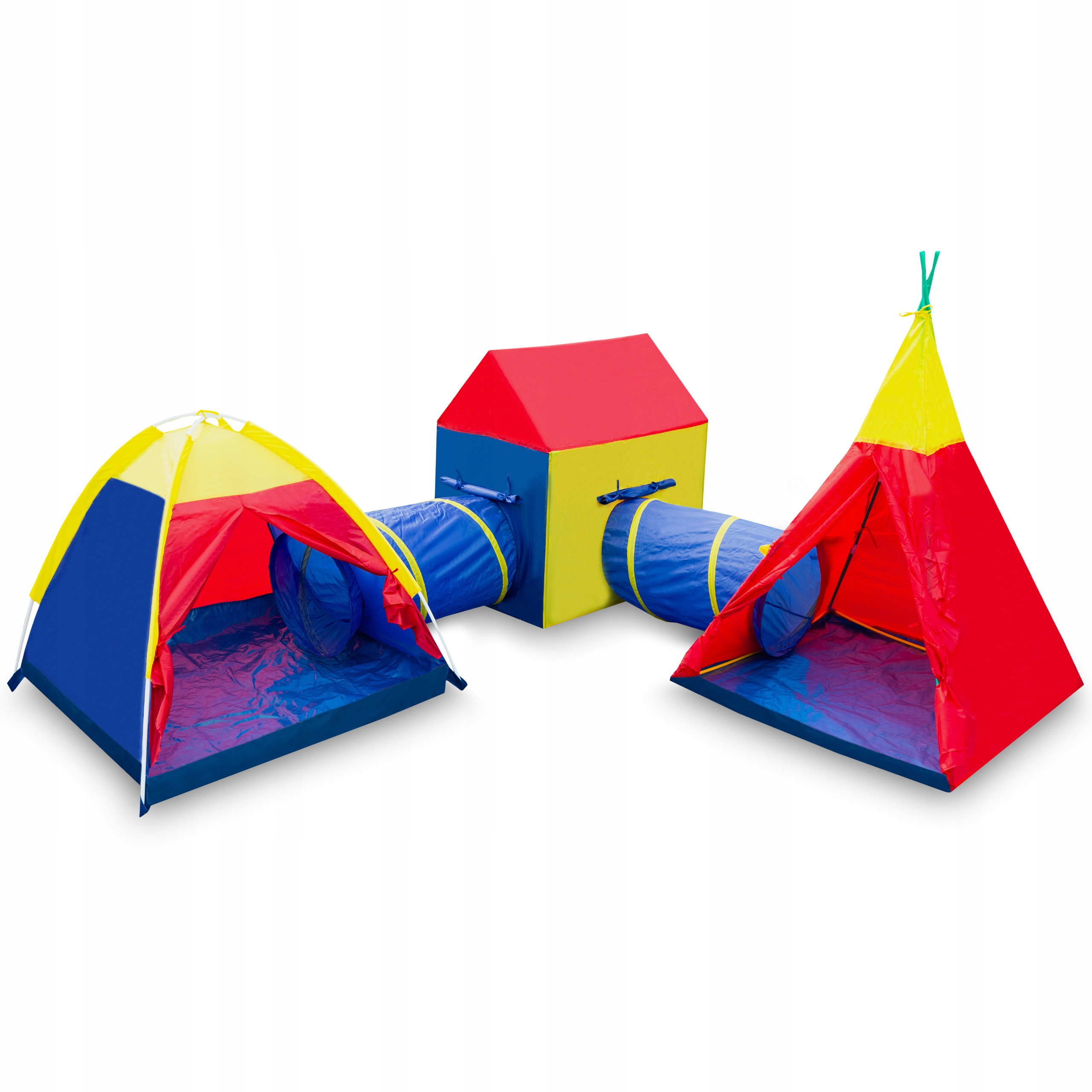 NAMIOT DLA DZIECI DOMEK TIPI DO DOMU OGRODU WIGWAM + TUNEL ZESTAW 5w1 EAN (GTIN) 5902143673392