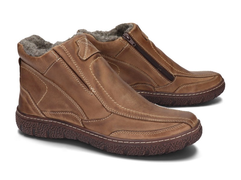 OBUWIE ZIMOWE MĘSKIE KOZAKI SKÓRA 151 BRĄZOWY 44 Kolekcja JESIEŃ / ZIMA