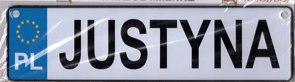 

Tablica Rejestracyjna Imienna metal Justyna