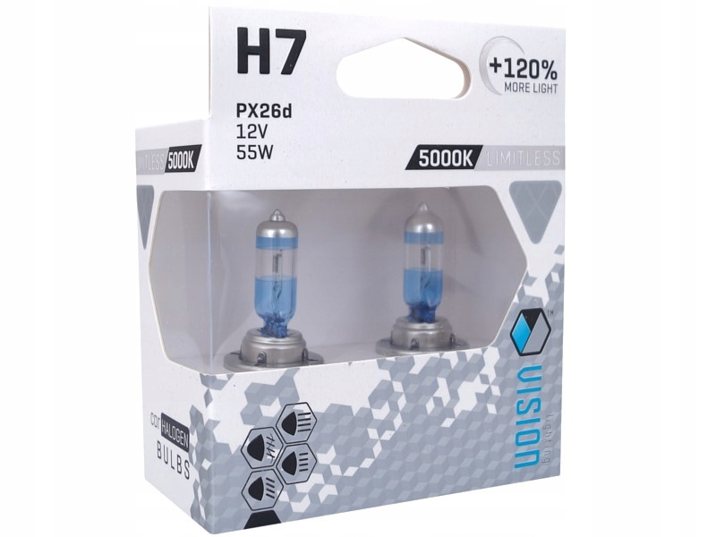 

Żarówki Vision limitless white H7 12V 55W 120%