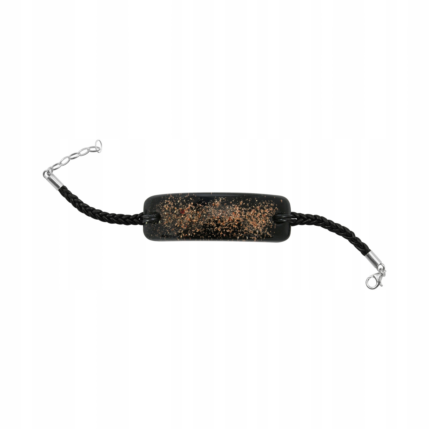 Dámský černý náramek Harf sklo murano 20 cm