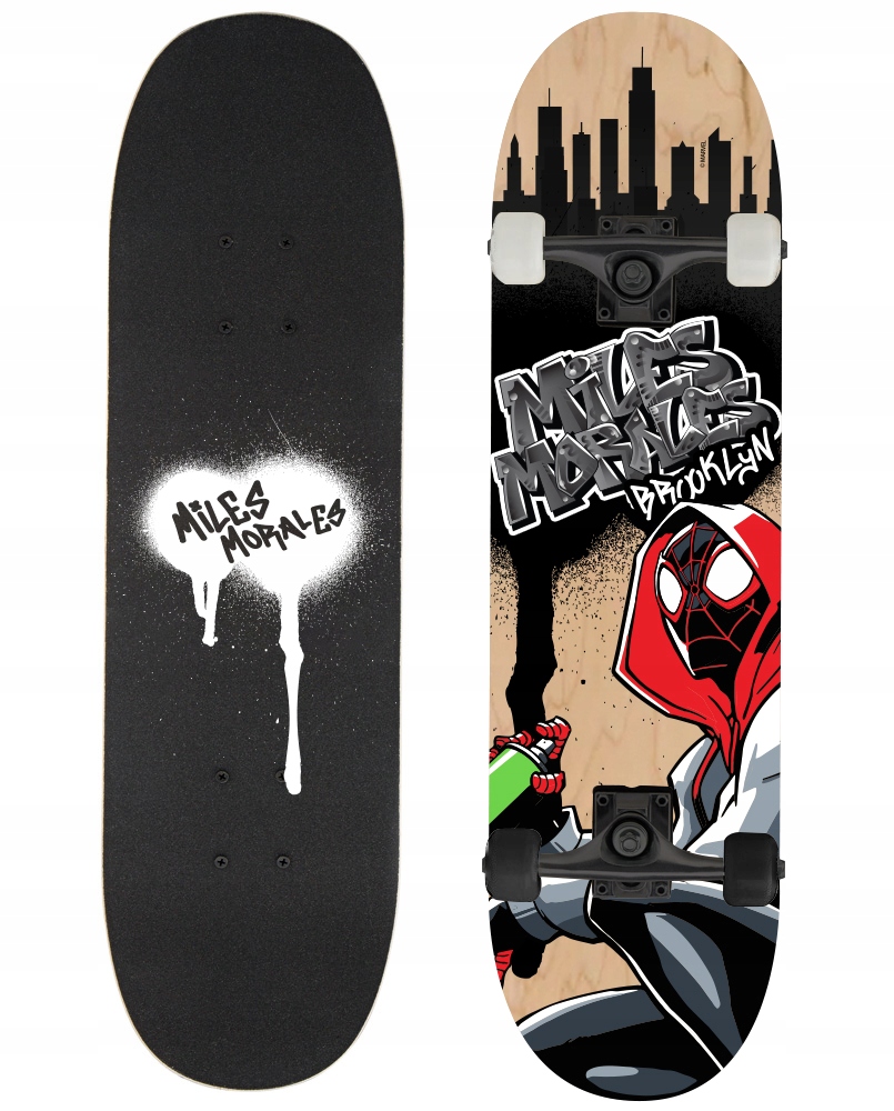Deskorolka drewniana Duża 79cm Spiderman Miles Morales graffiti