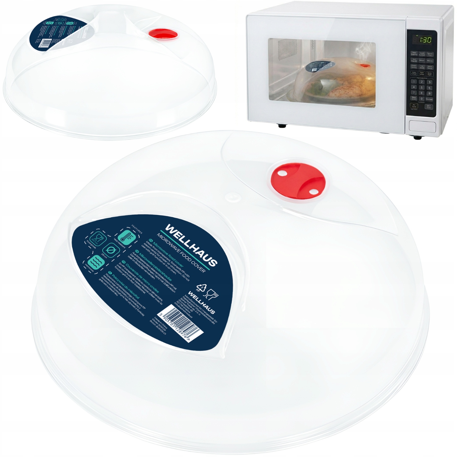 POKRYWKA DO MIKROFALI OSŁONA DO MIKROFALÓWKI PRZYKRYWKA DUŻA 29CM WELLHAUS