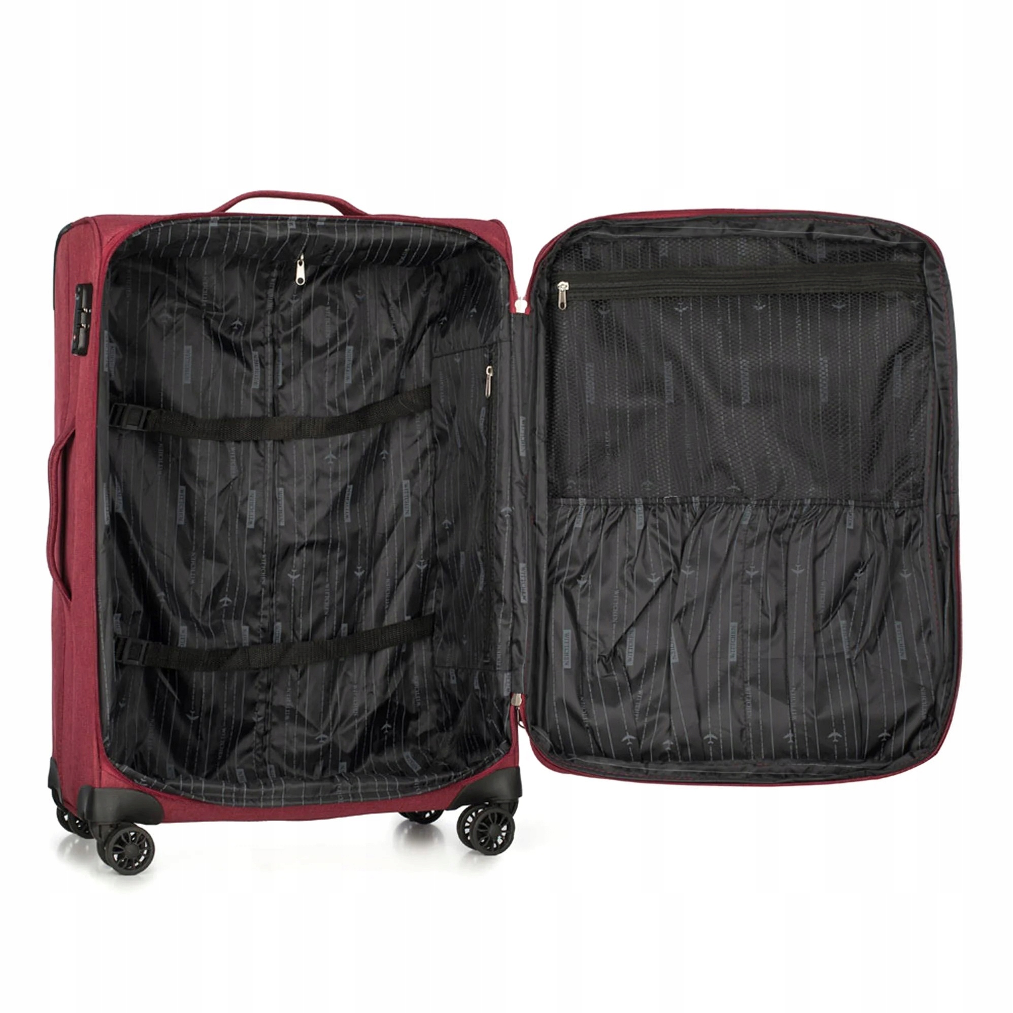 ZESTAW WALIZEK MATERIAŁOWYCH WITTCHEN 56-3S-50S-31 BORDOWY Rodzaj miękka