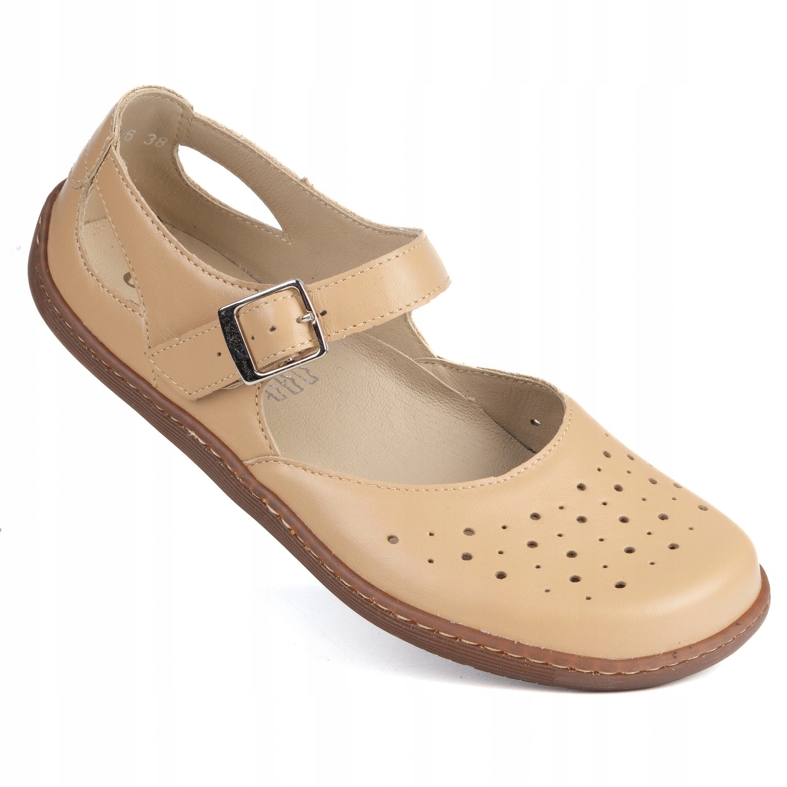 Béžové dámské kožené boty Barefoot 1284 Olivier 37