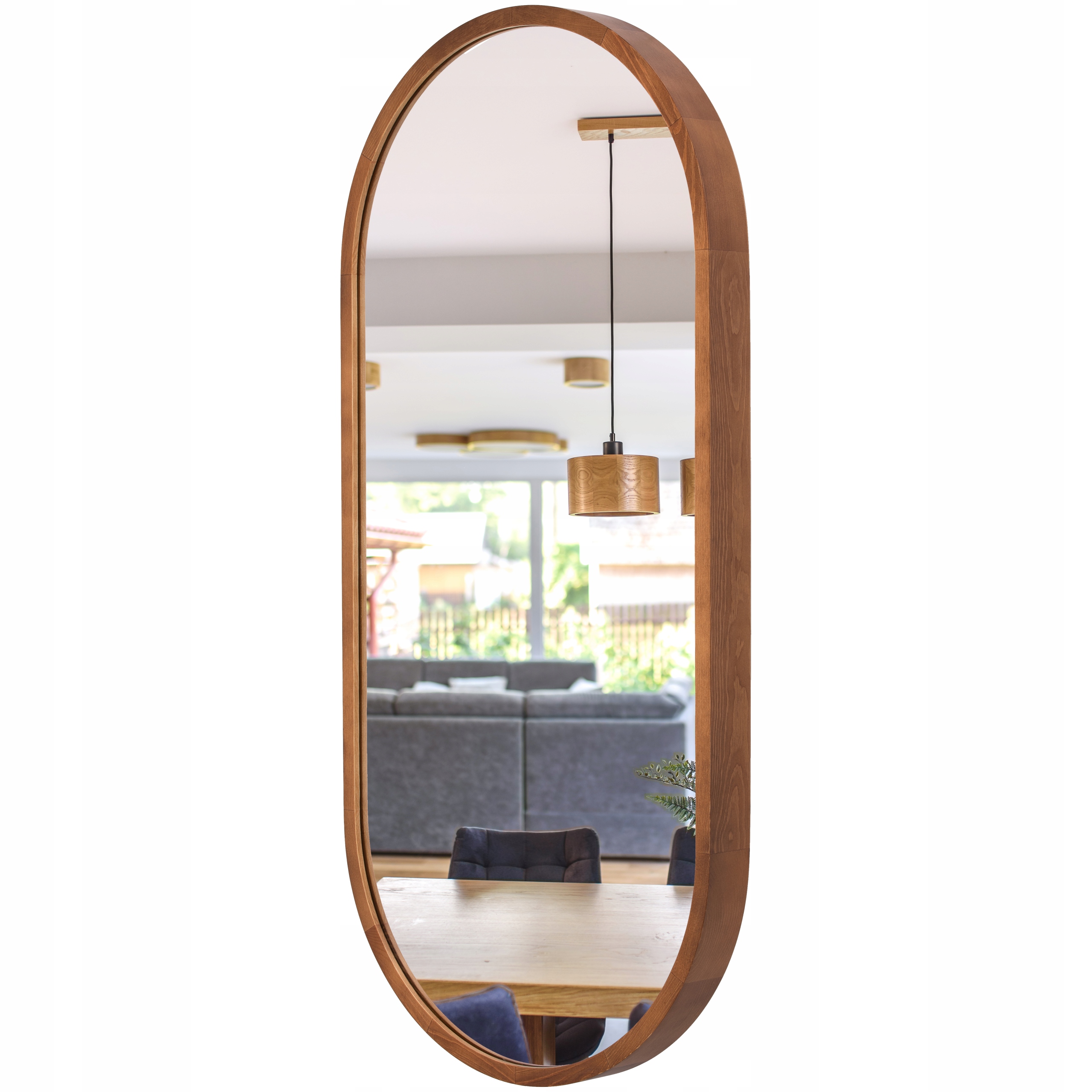 Zrcadlo Leja oválné dřevěné Rustikal 80x38 Stylové