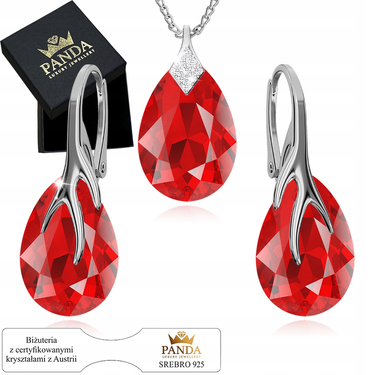 Sada stříbrných šperků Kapky Dárek Sada 925 Valentýnské dívky