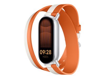 Pasek Xiaomi Dual-tone Leather Strap White and Orange
