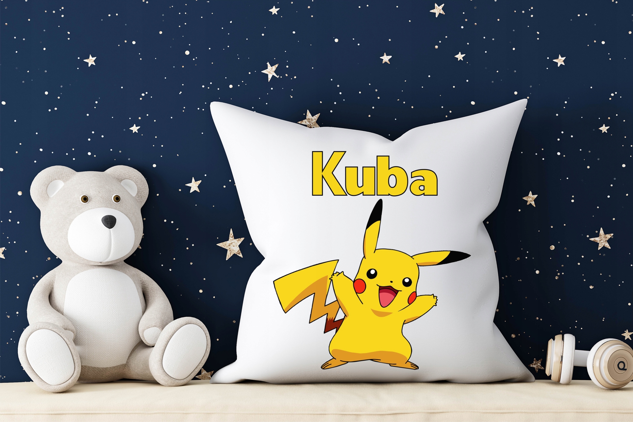 Poduszka z motywem PIKACHU + dowolne imię 40x40cm Tematyka, motyw PIKACHU
