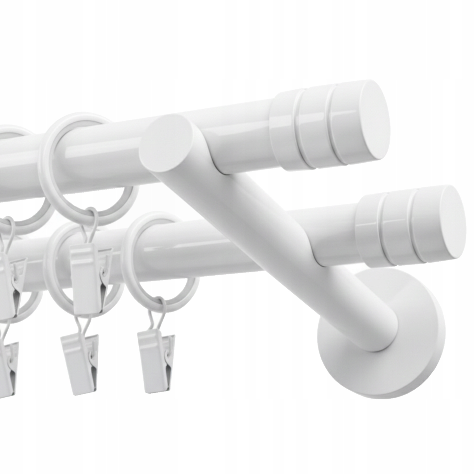 Garnýž Kovový Dvojitý 19 mm Bílý 280 cm Fréza